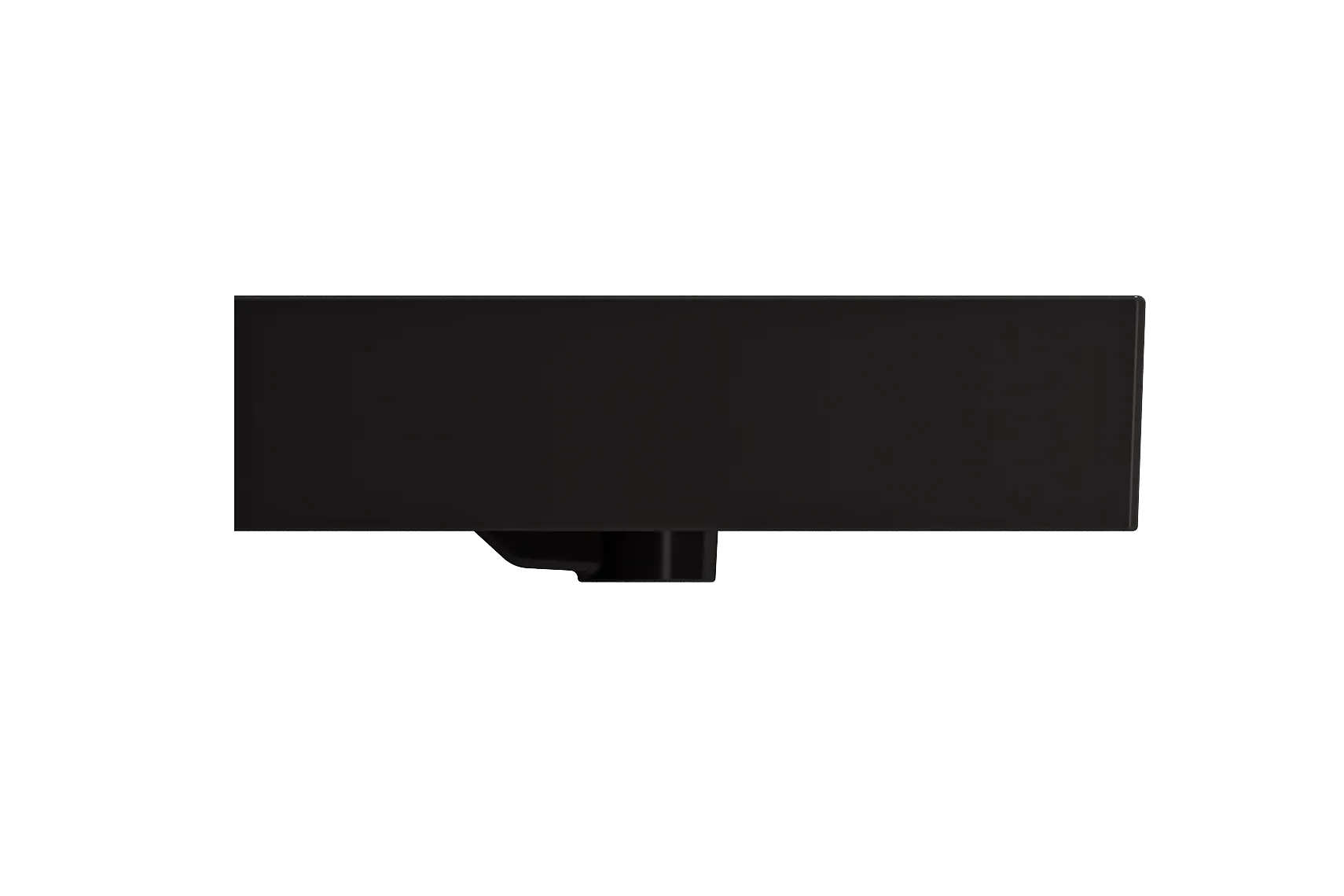 BOCCHI Milano 40" Rectangle Wallmount Fireclay Bathroom Sink, Matte Black, 3 Faucet Hole, 1378-004-0127