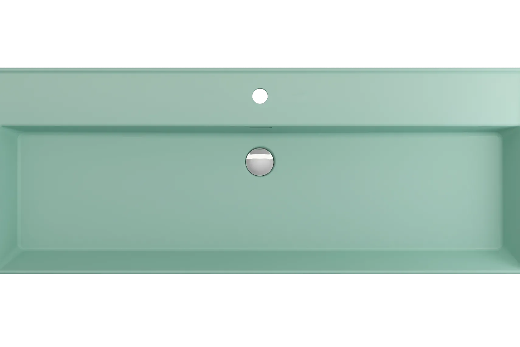 BOCCHI Milano 48" Rectangle Wallmount Fireclay Bathroom Sink, Matte Mint Green, Single Faucet Hole, 1394-033-0126