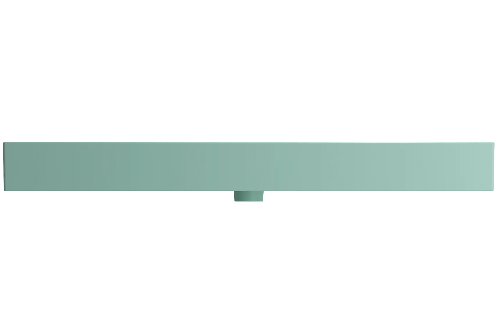 BOCCHI Milano 48" Rectangle Wallmount Fireclay Bathroom Sink, Matte Mint Green, Single Faucet Hole, 1394-033-0126