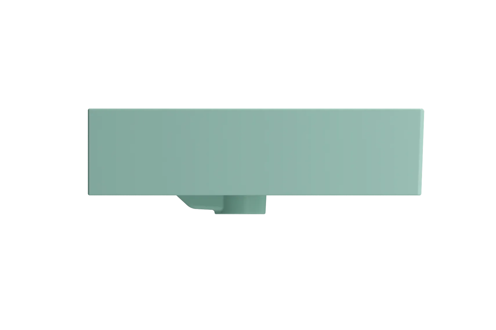 BOCCHI Milano 48" Rectangle Wallmount Fireclay Bathroom Sink, Matte Mint Green, Single Faucet Hole, 1394-033-0126