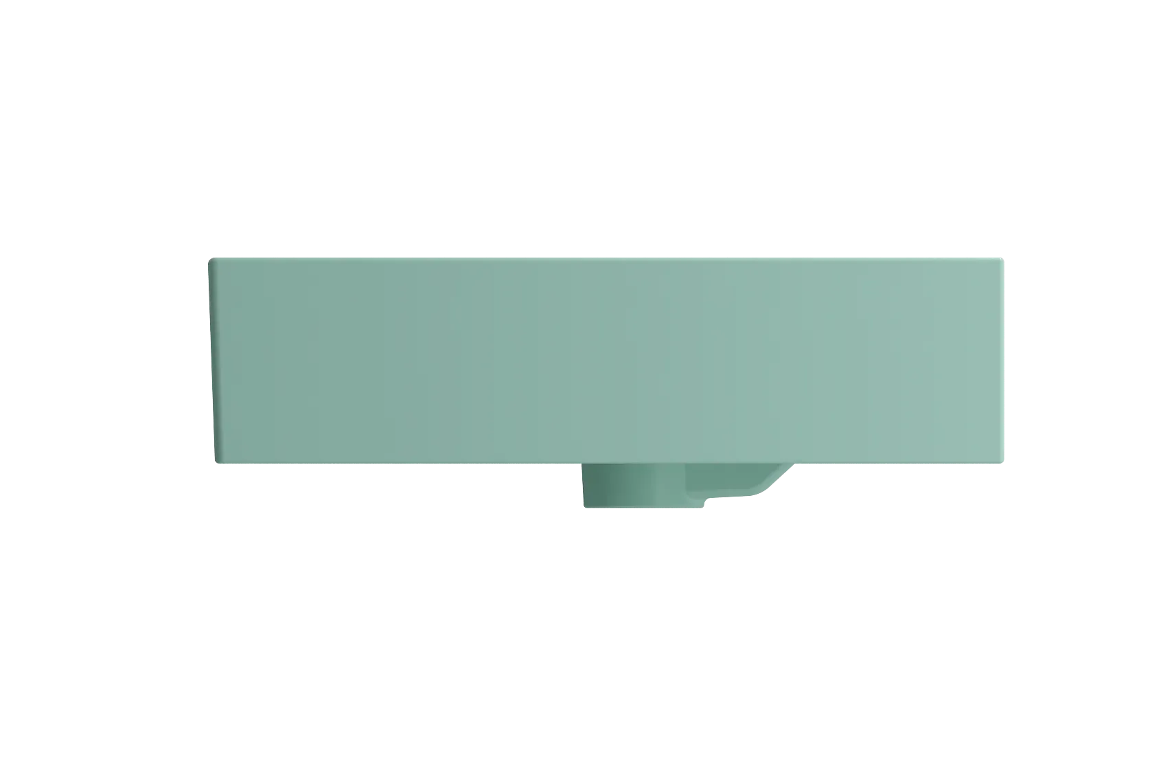 BOCCHI Milano 48" Rectangle Wallmount Fireclay Bathroom Sink, Matte Mint Green, Single Faucet Hole, 1394-033-0126