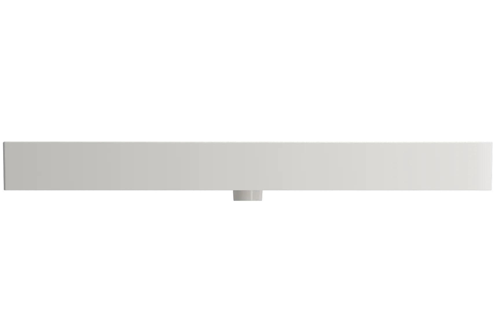 BOCCHI Milano 48" Rectangle Wallmount Fireclay Bathroom Sink, Biscuit, 3 Faucet Hole, 1394-014-0127