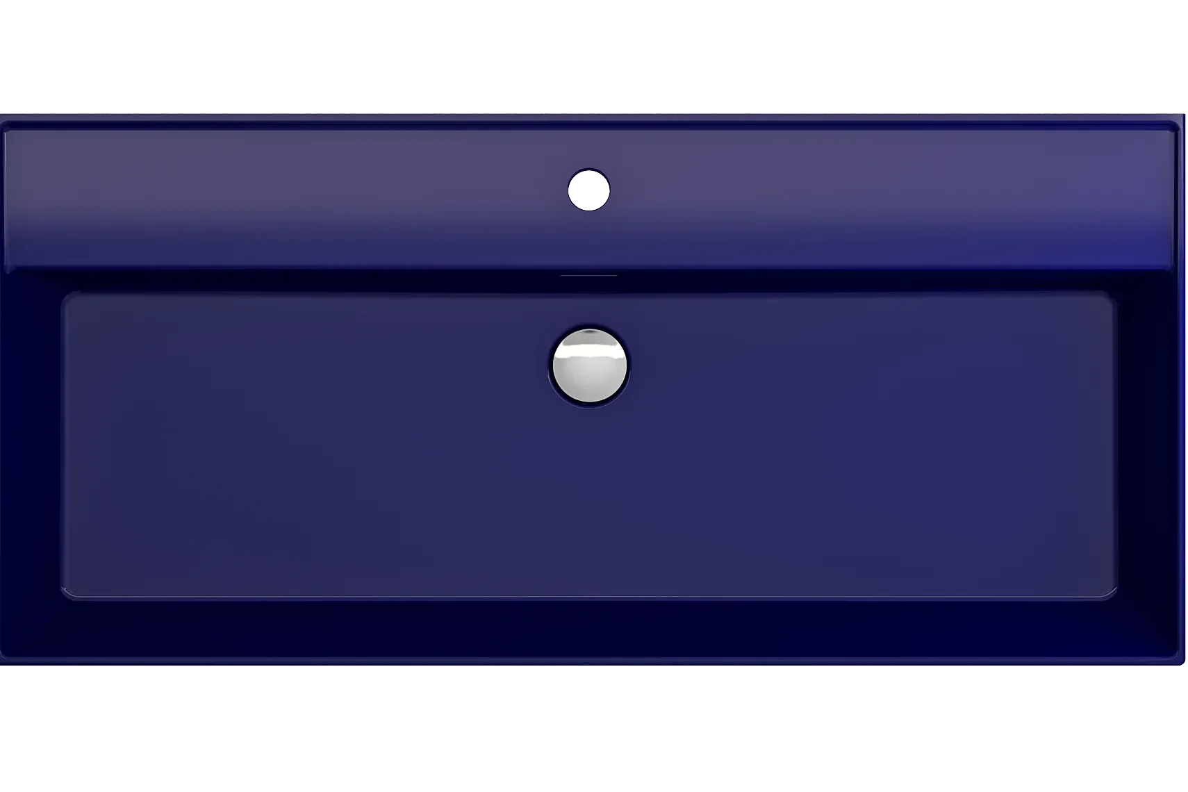 BOCCHI Milano 40" Rectangle Wallmount Fireclay Bathroom Sink, Sapphire Blue, Single Faucet Hole, 1378-010-0126