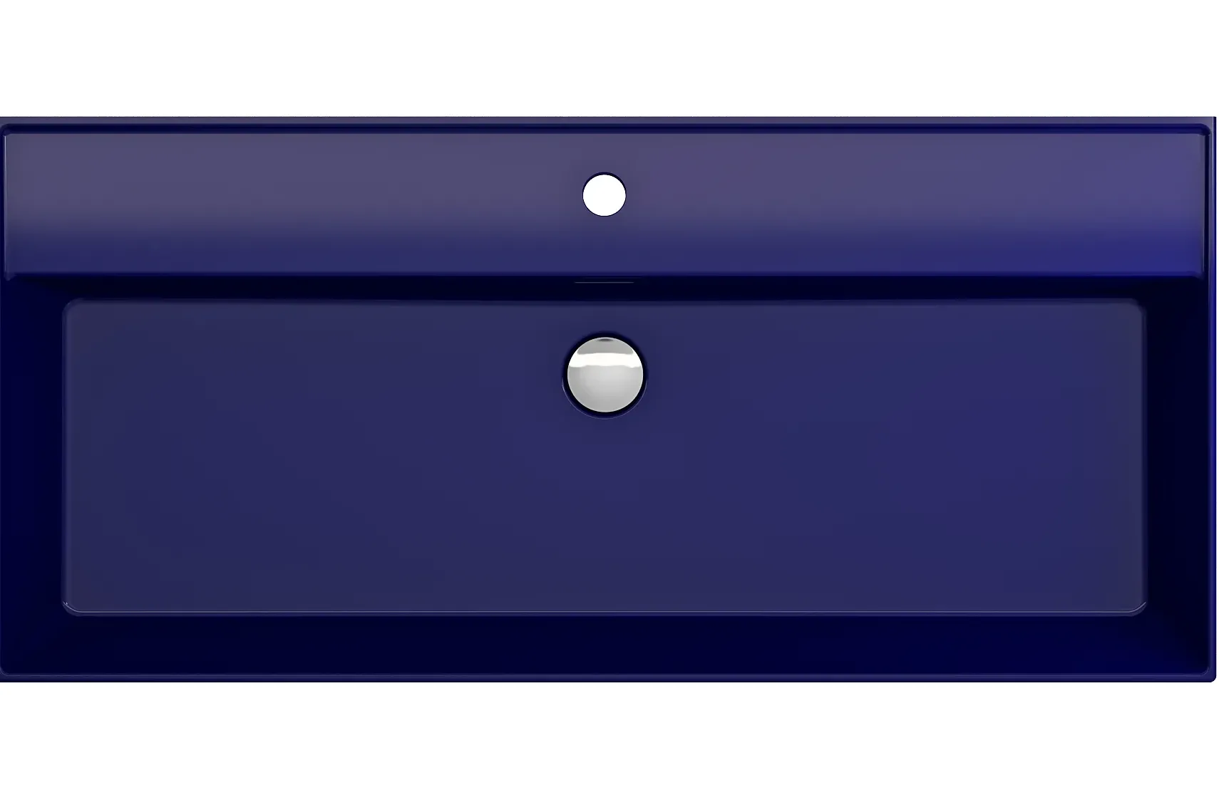 BOCCHI Milano 40" Rectangle Wallmount Fireclay Bathroom Sink, Sapphire Blue, Single Faucet Hole, 1378-010-0126