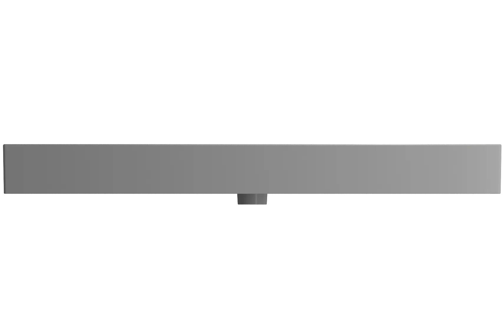 BOCCHI Milano 48" Rectangle Wallmount Fireclay Bathroom Sink, Matte Gray, 3 Faucet Hole, 1394-006-0127