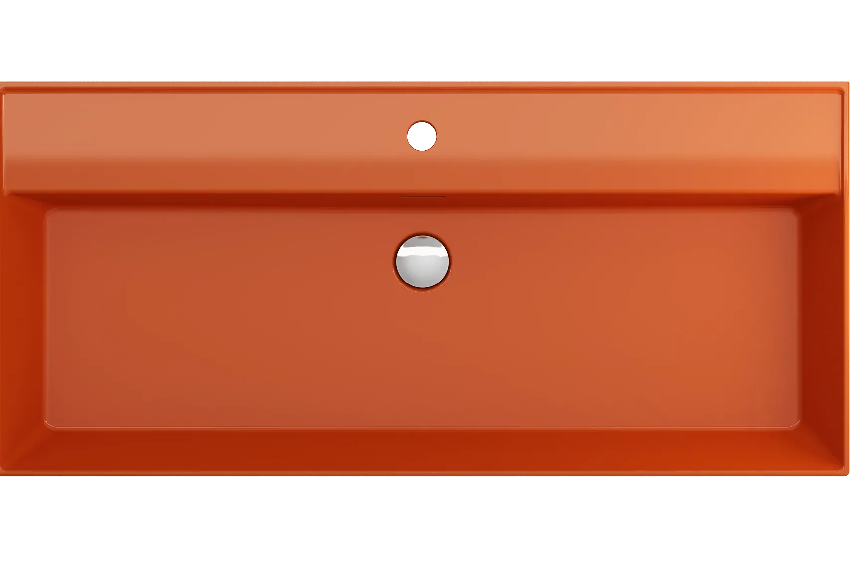 BOCCHI Milano 40" Rectangle Wallmount Fireclay Bathroom Sink, Orange, Single Faucet Hole, 1378-012-0126