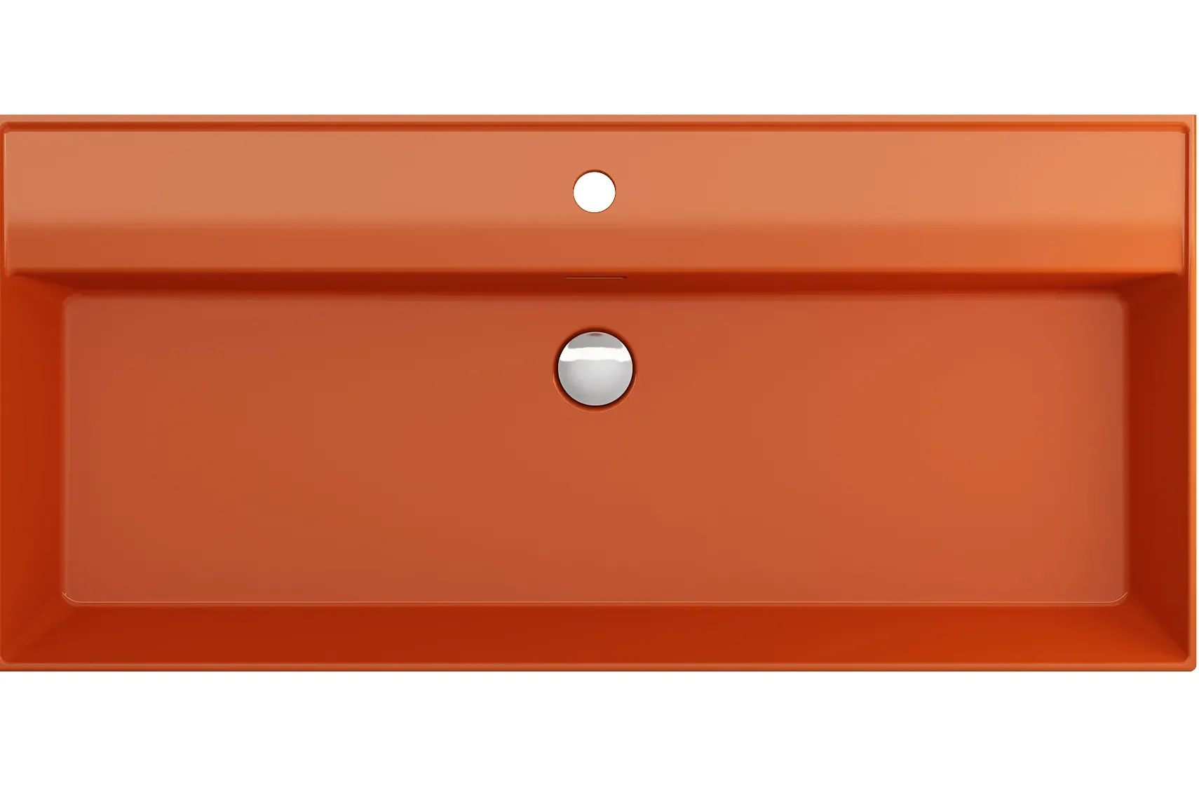 BOCCHI Milano 40" Rectangle Wallmount Fireclay Bathroom Sink, Orange, Single Faucet Hole, 1378-012-0126