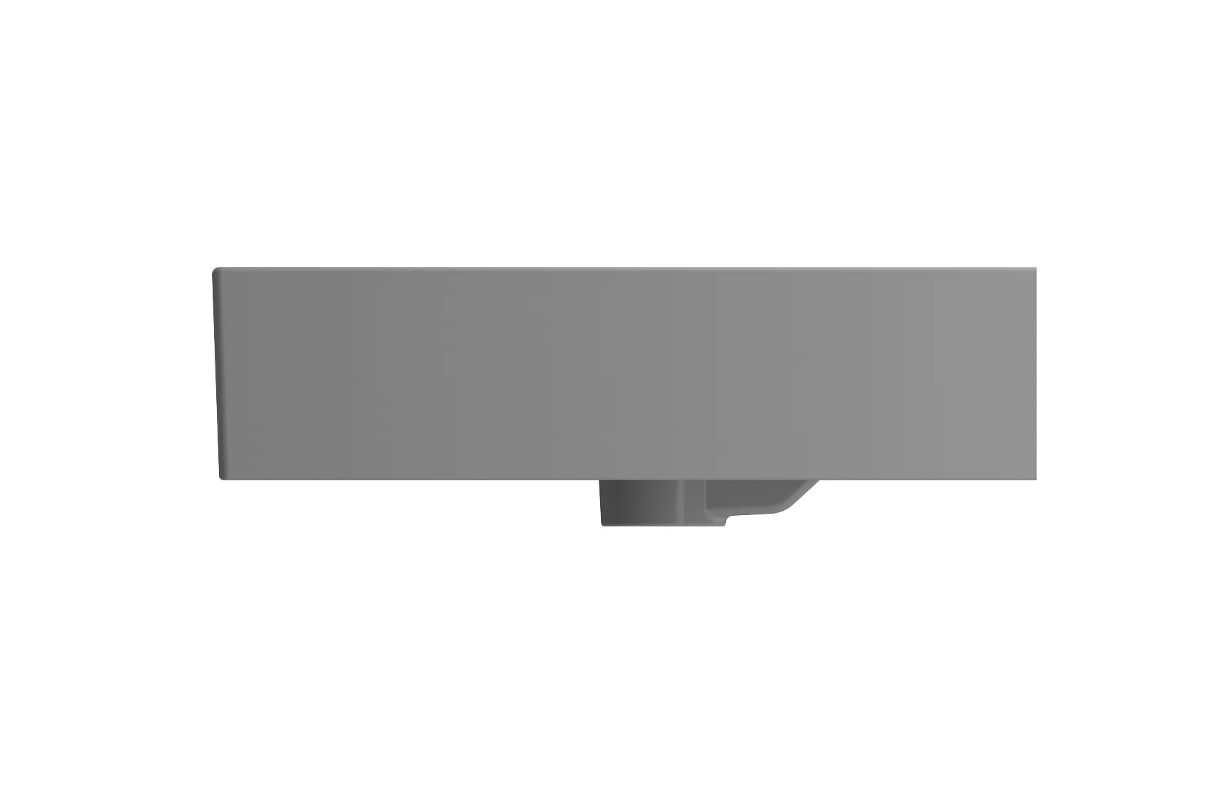BOCCHI Milano 40" Rectangle Wallmount Fireclay Bathroom Sink, Matte Gray, 3 Faucet Hole, 1378-006-0127