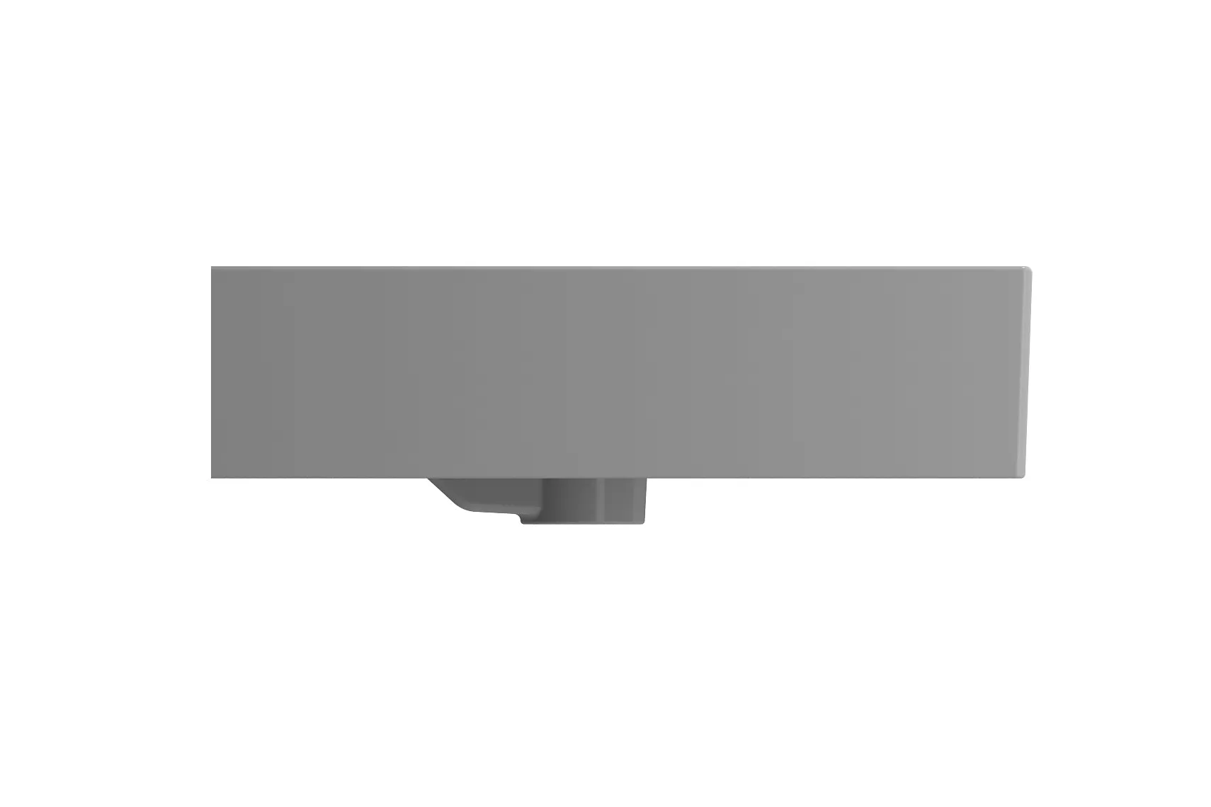 BOCCHI Milano 40" Rectangle Wallmount Fireclay Bathroom Sink, Matte Gray, 3 Faucet Hole, 1378-006-0127