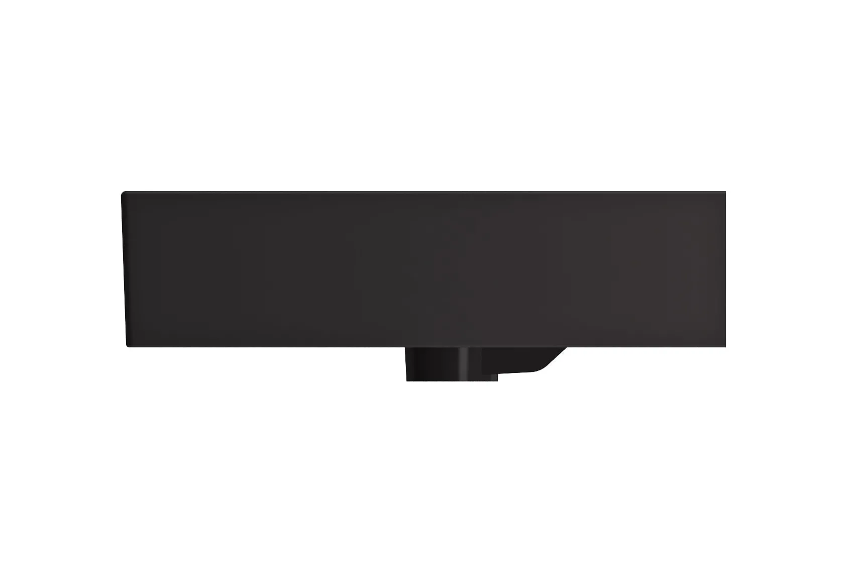 BOCCHI Milano 32" Rectangle Wallmount Fireclay Bathroom Sink, Matte Black, 3 Faucet Hole, 1377-004-0127