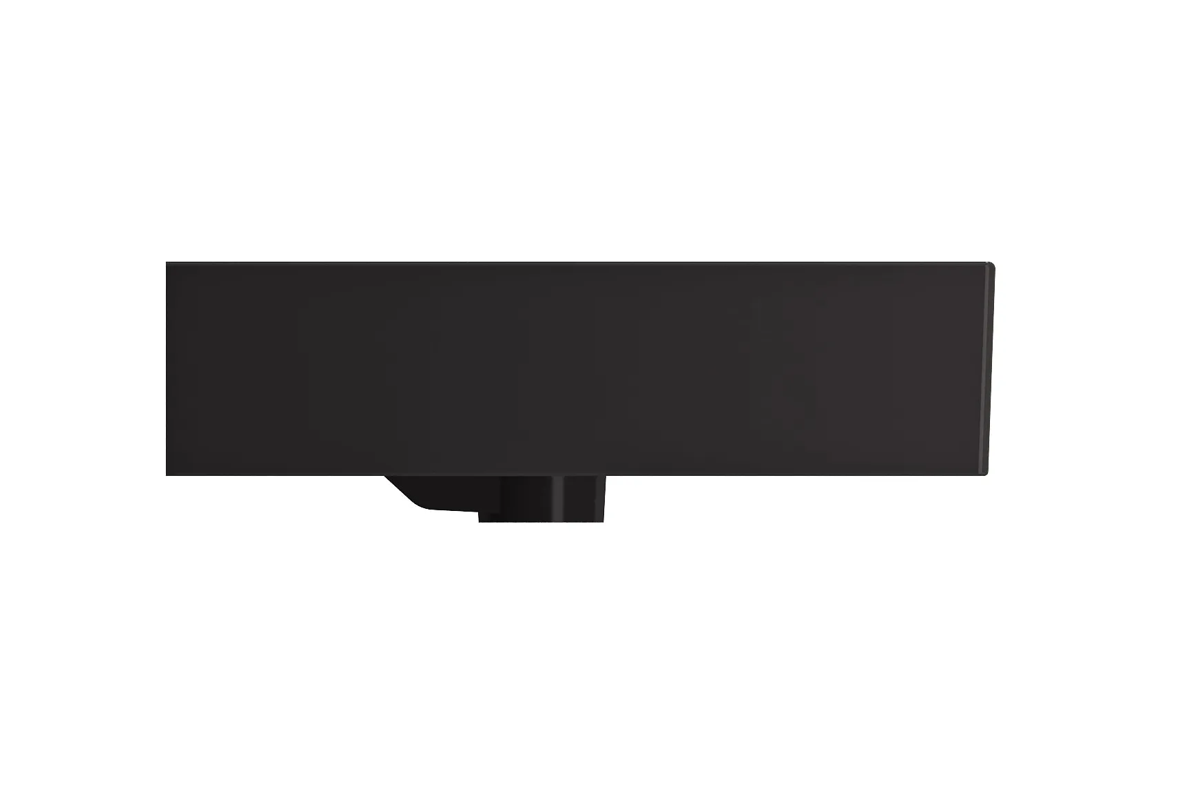 BOCCHI Milano 32" Rectangle Wallmount Fireclay Bathroom Sink, Matte Black, 3 Faucet Hole, 1377-004-0127