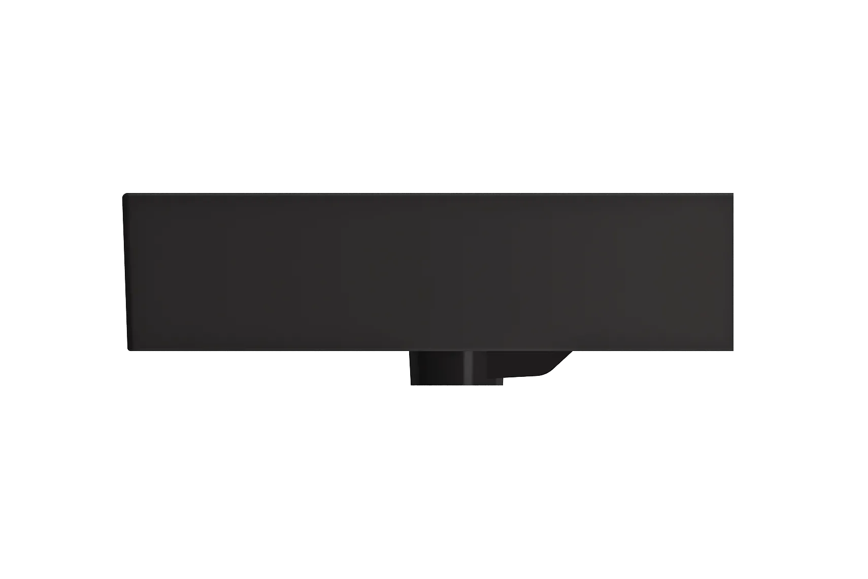 BOCCHI Milano 32" Rectangle Wallmount Fireclay Bathroom Sink, Matte Black, 3 Faucet Hole, 1377-004-0127