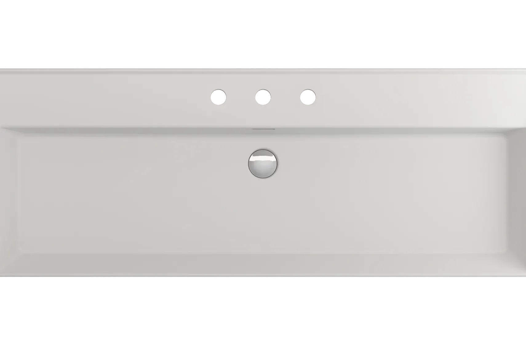 BOCCHI Milano 48" Rectangle Wallmount Fireclay Bathroom Sink, Matte White, 3 Faucet Hole, 1394-002-0127