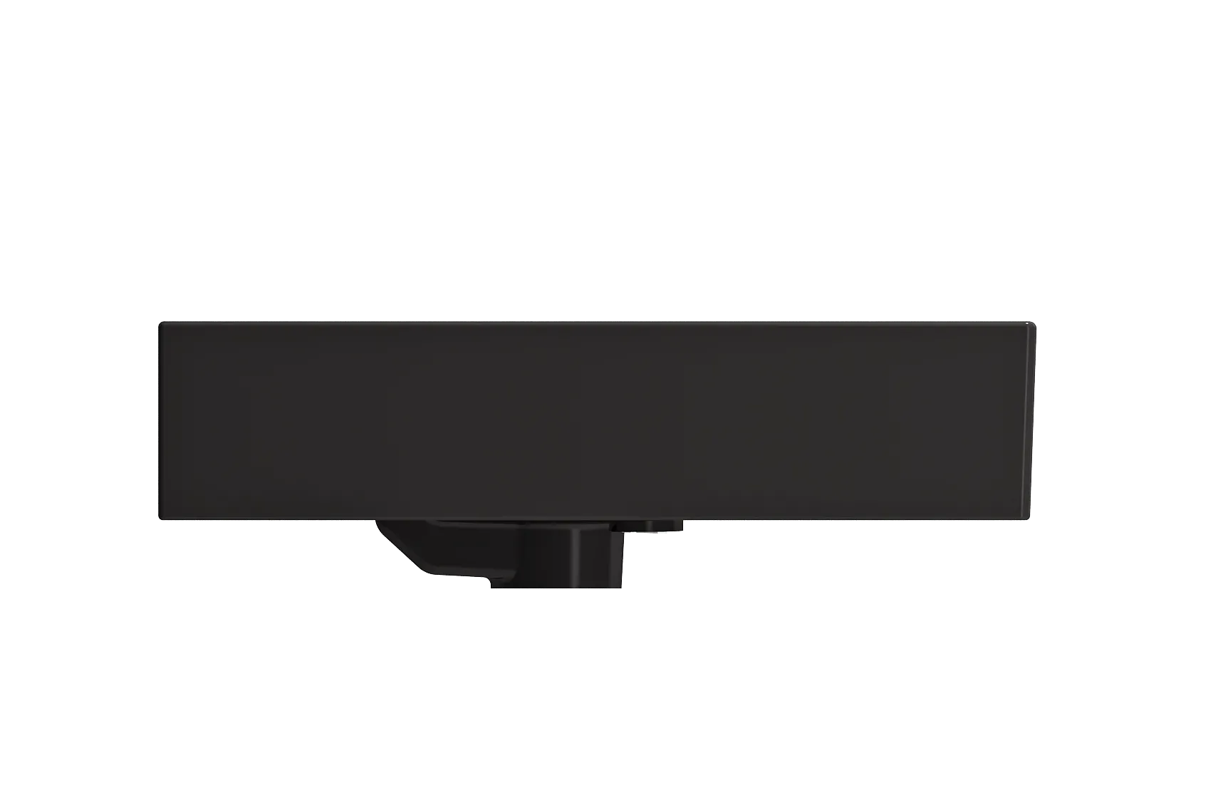 BOCCHI Milano 24" Rectangle Wallmount Fireclay Bathroom Sink, Matte Black, 3 Faucet Hole, 1376-004-0127