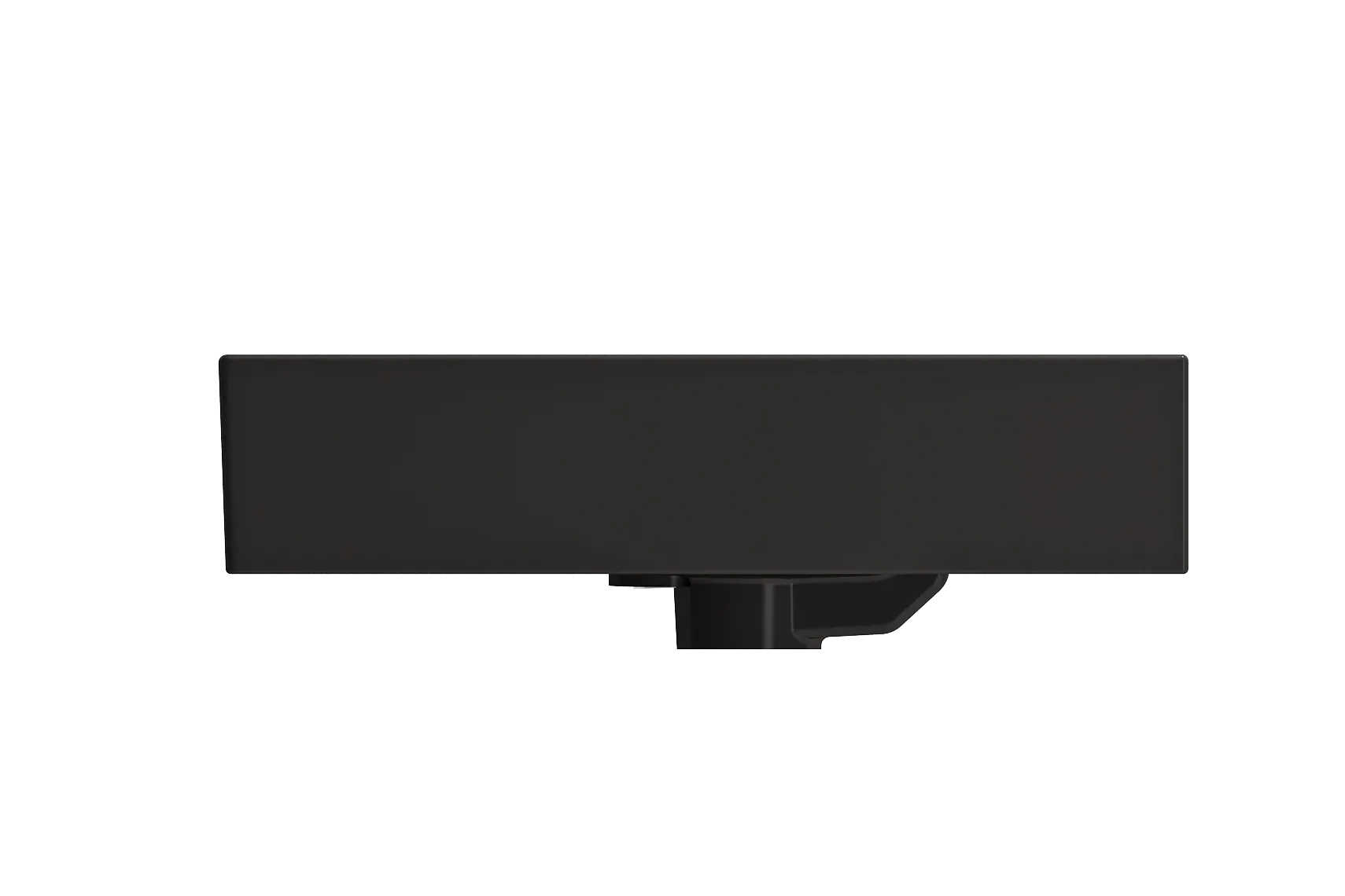 BOCCHI Milano 24" Rectangle Wallmount Fireclay Bathroom Sink, Matte Black, 3 Faucet Hole, 1376-004-0127