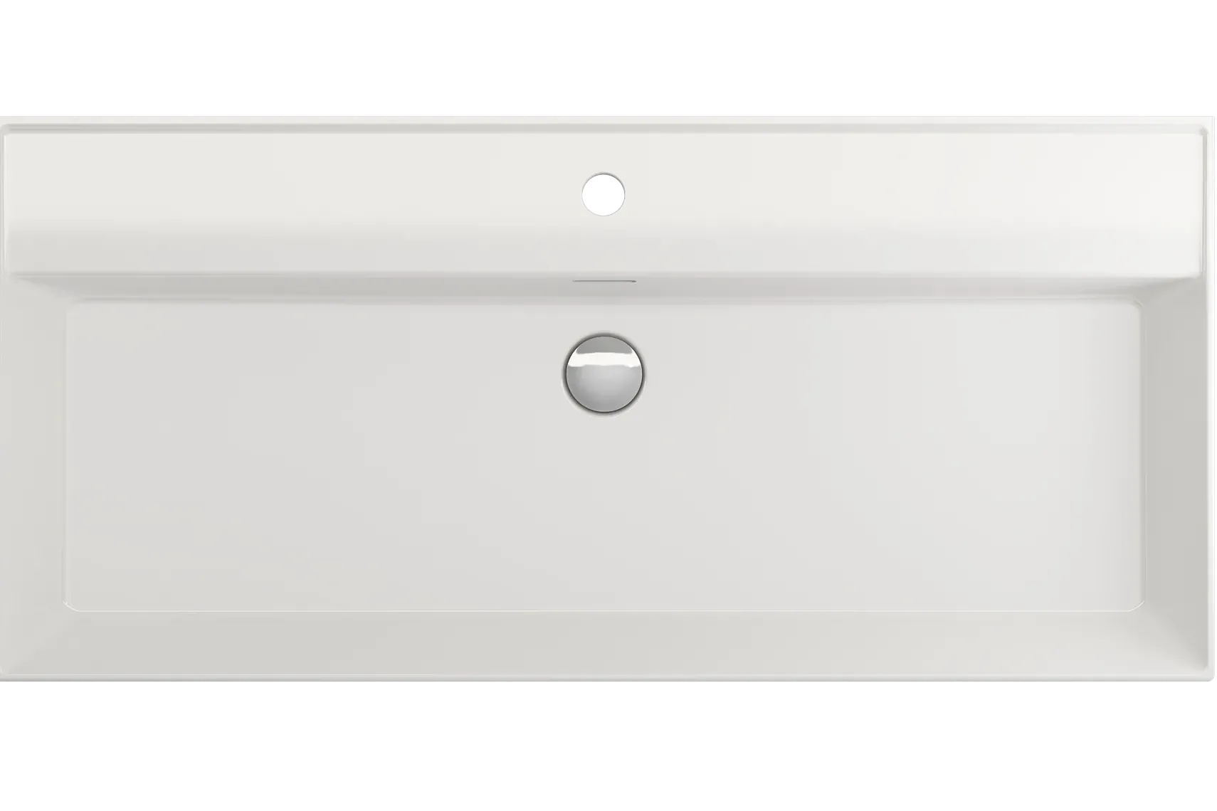 BOCCHI Milano 40" Rectangle Wallmount Fireclay Bathroom Sink, White, Single Faucet Hole, 1378-001-0126