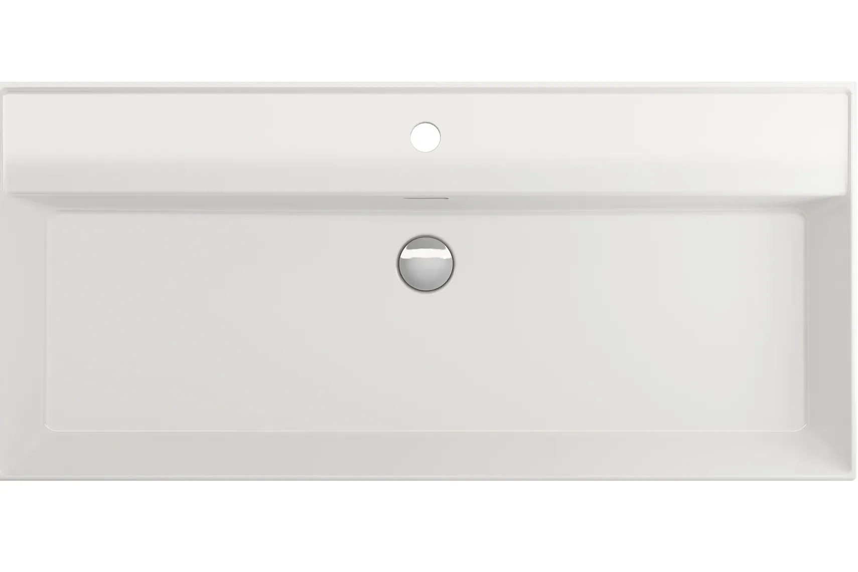 BOCCHI Milano 40" Rectangle Wallmount Fireclay Bathroom Sink, White, Single Faucet Hole, 1378-001-0126