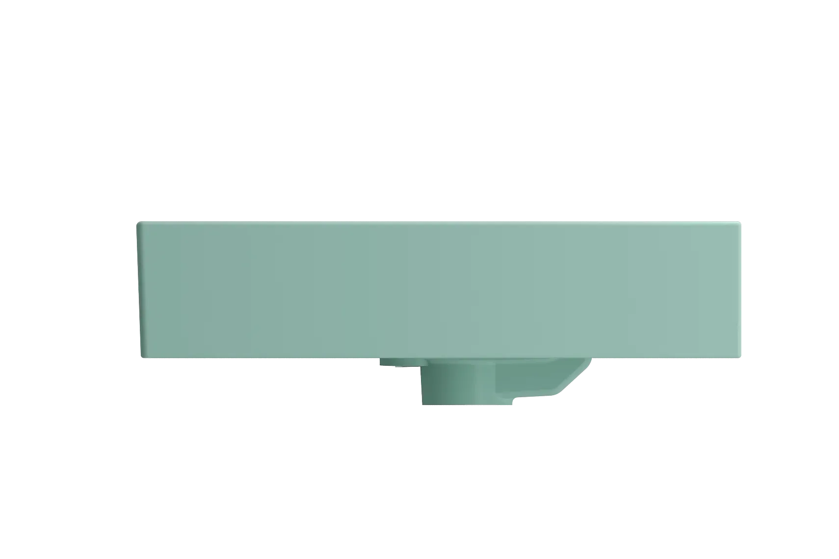 BOCCHI Milano 24" Rectangle Wallmount Fireclay Bathroom Sink, Matte Mint Green, Single Faucet Hole, 1376-033-0126