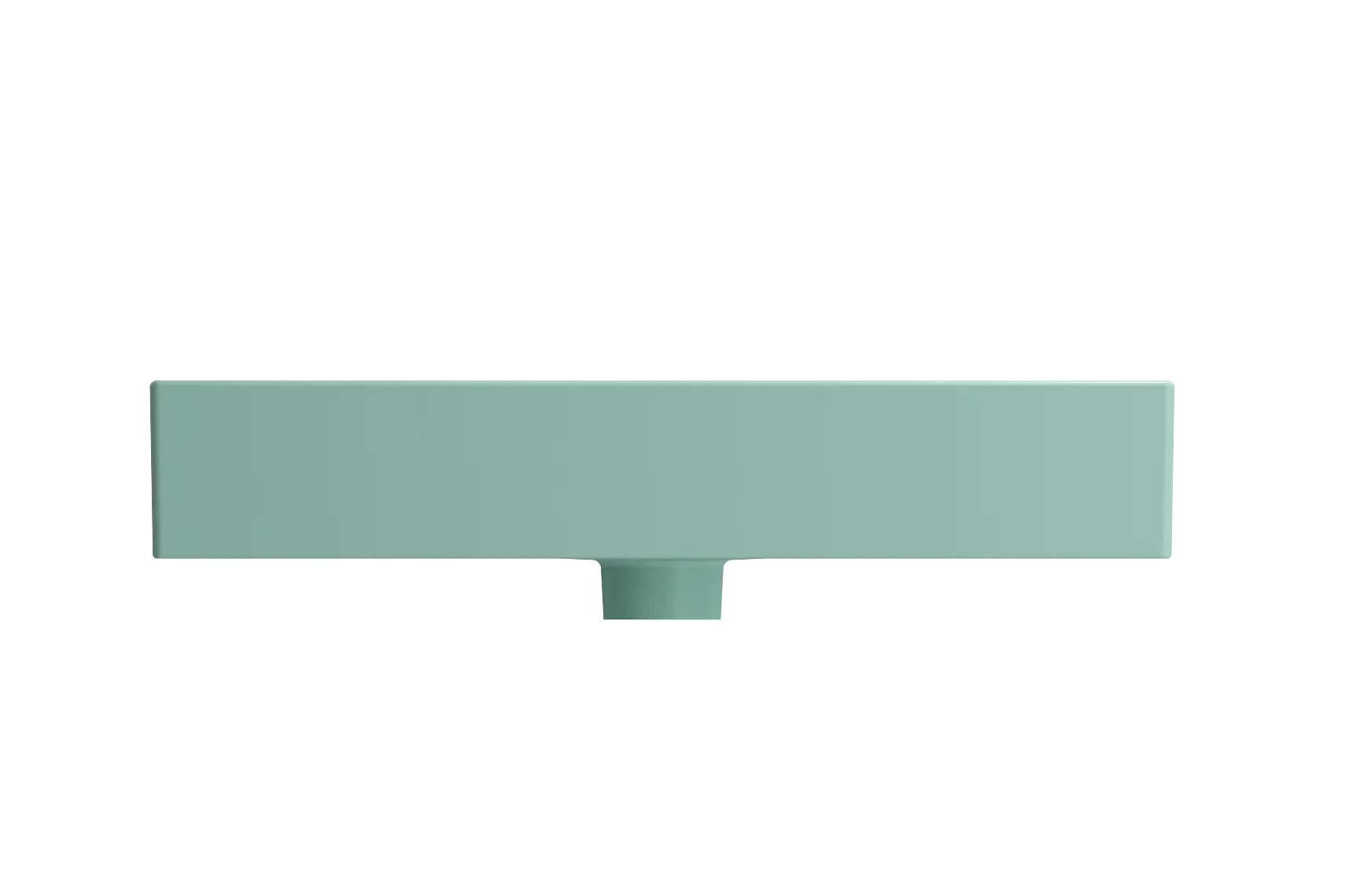BOCCHI Milano 24" Rectangle Wallmount Fireclay Bathroom Sink, Matte Mint Green, Single Faucet Hole, 1376-033-0126