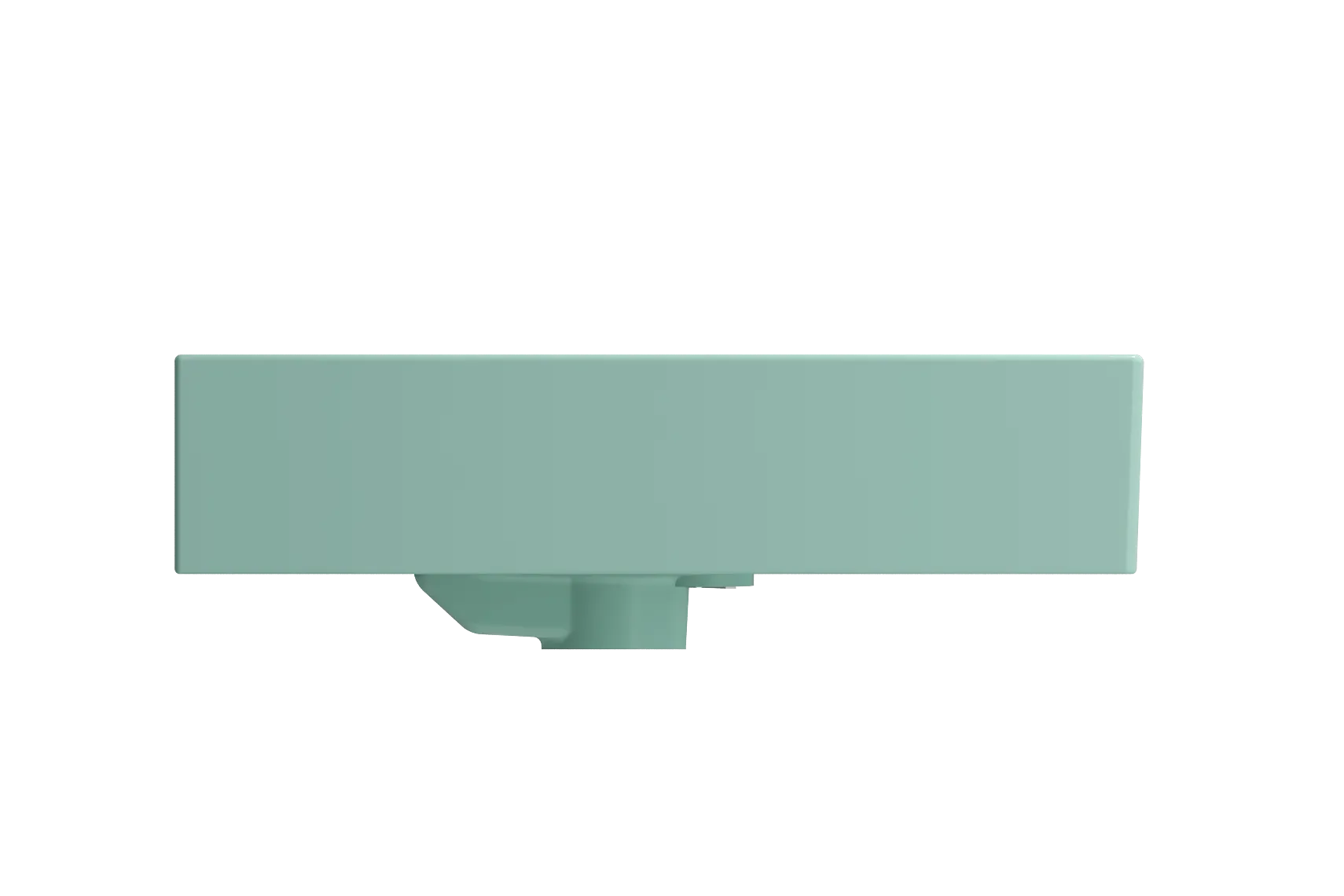 BOCCHI Milano 24" Rectangle Wallmount Fireclay Bathroom Sink, Matte Mint Green, Single Faucet Hole, 1376-033-0126