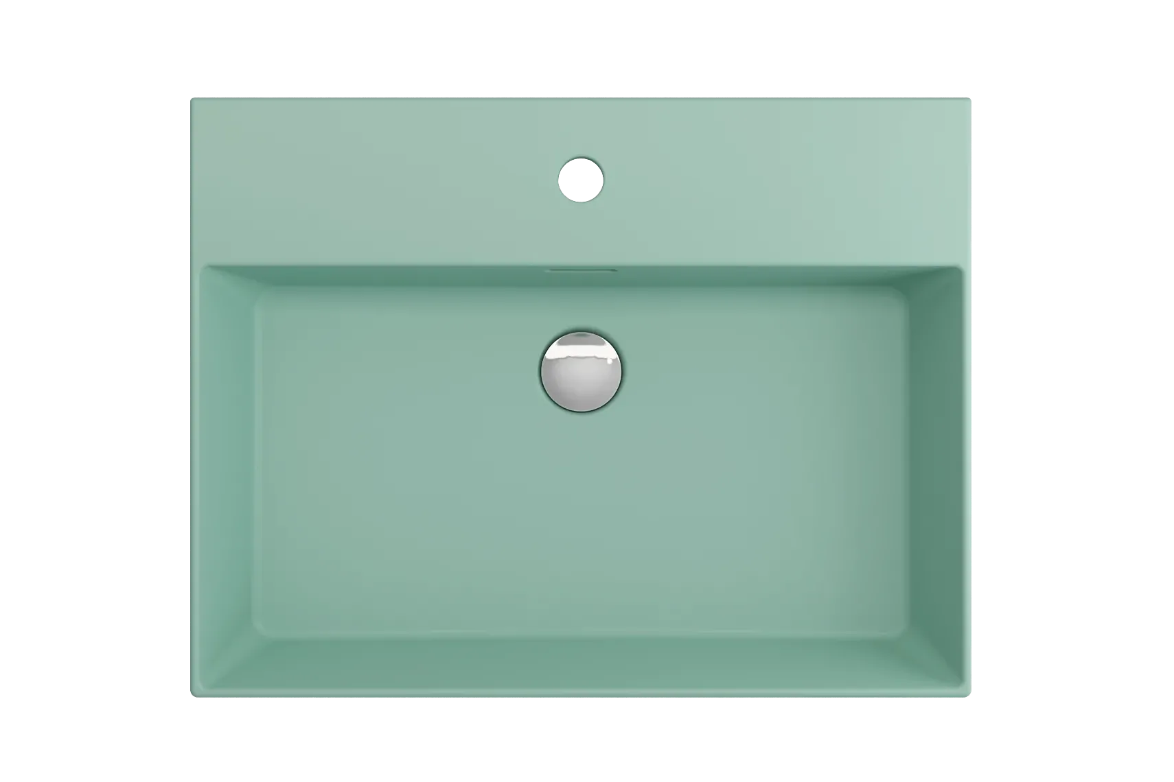 BOCCHI Milano 24" Rectangle Wallmount Fireclay Bathroom Sink, Matte Mint Green, Single Faucet Hole, 1376-033-0126