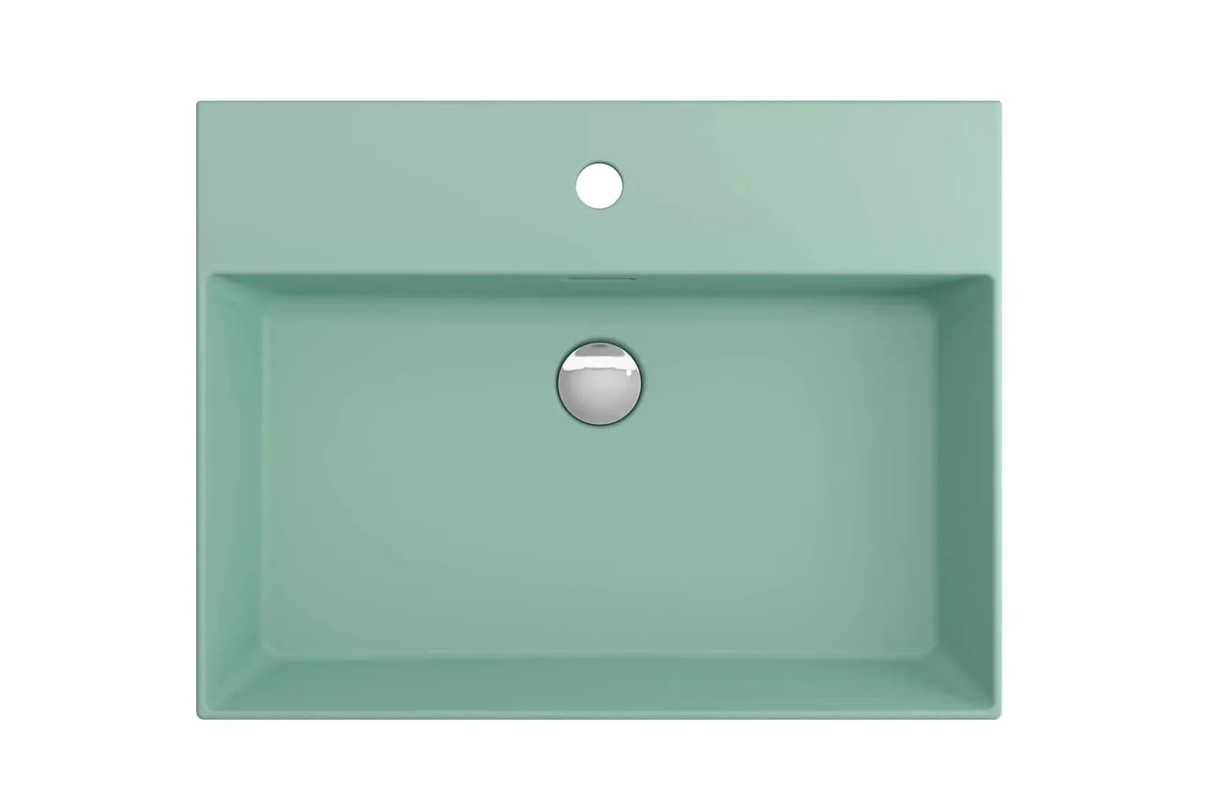 BOCCHI Milano 24" Rectangle Wallmount Fireclay Bathroom Sink, Matte Mint Green, Single Faucet Hole, 1376-033-0126