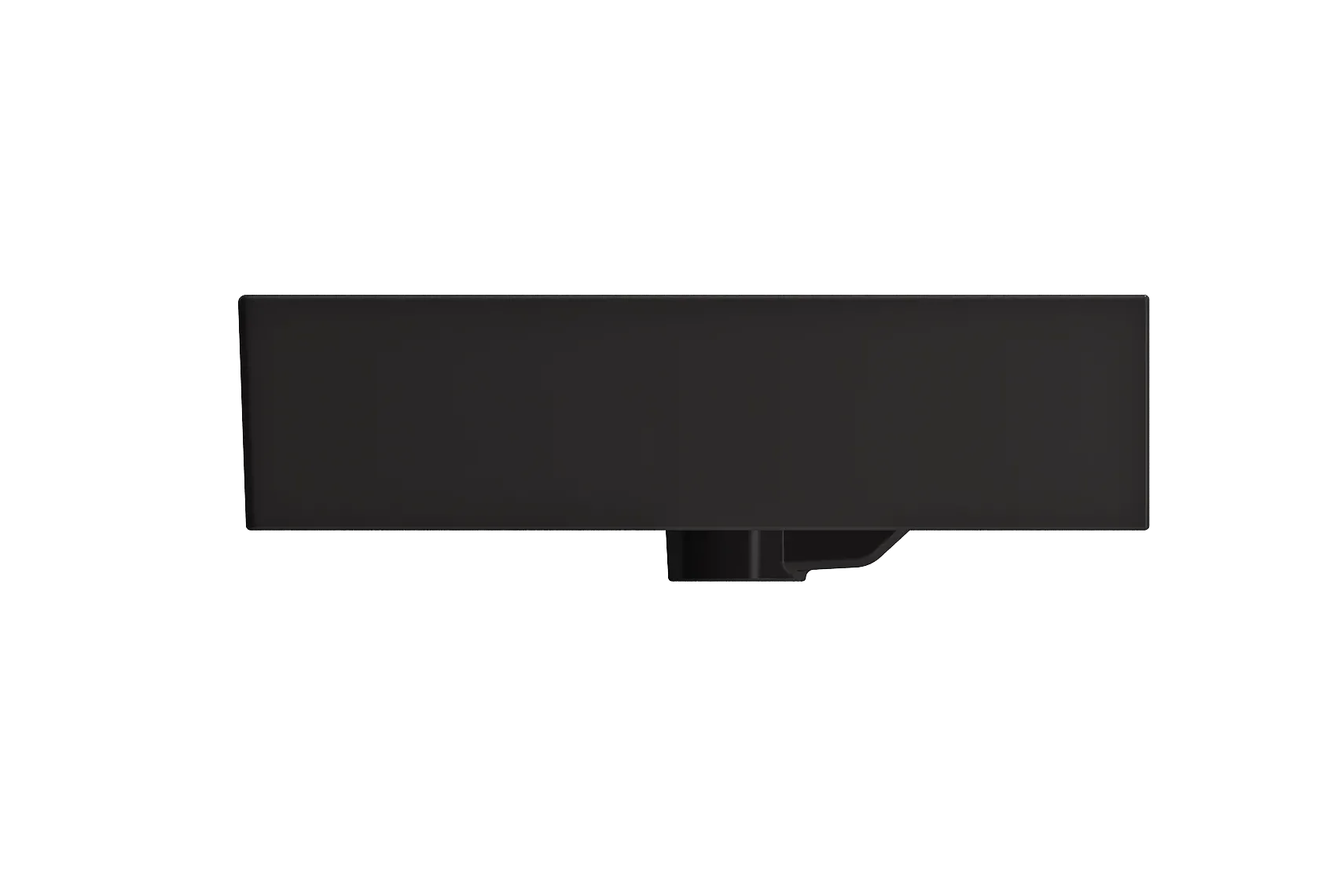 BOCCHI Milano 48" Rectangle Wallmount Fireclay Bathroom Sink, Matte Black, Single Faucet Hole, 1394-004-0126