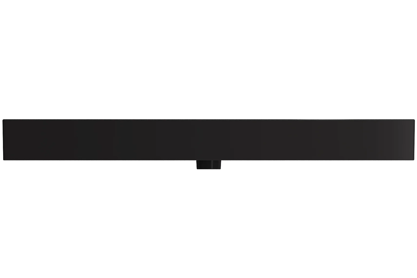 BOCCHI Milano 48" Rectangle Wallmount Fireclay Bathroom Sink, Matte Black, Single Faucet Hole, 1394-004-0126