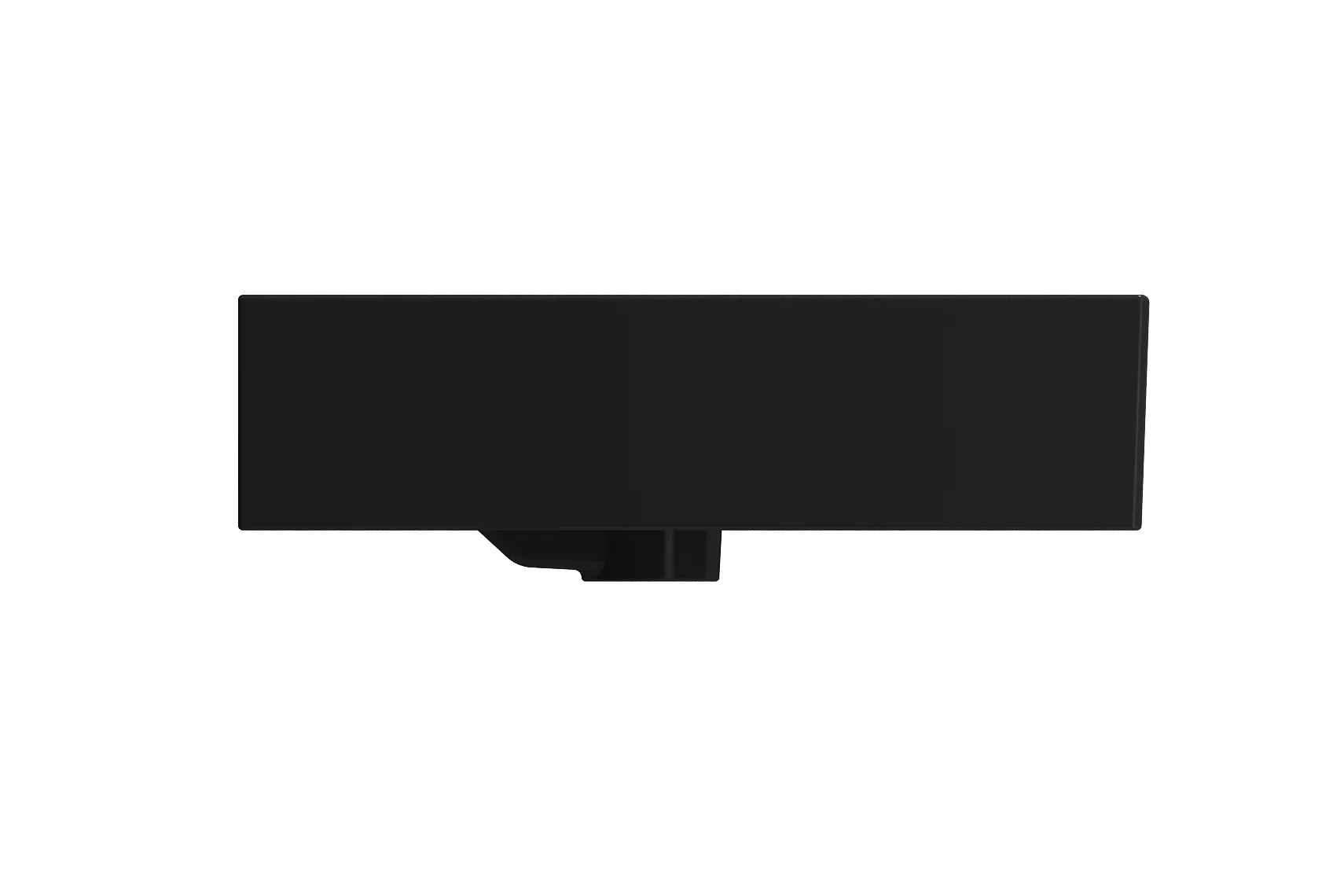 BOCCHI Milano 48" Rectangle Wallmount Fireclay Bathroom Sink, Matte Black, Single Faucet Hole, 1394-004-0126