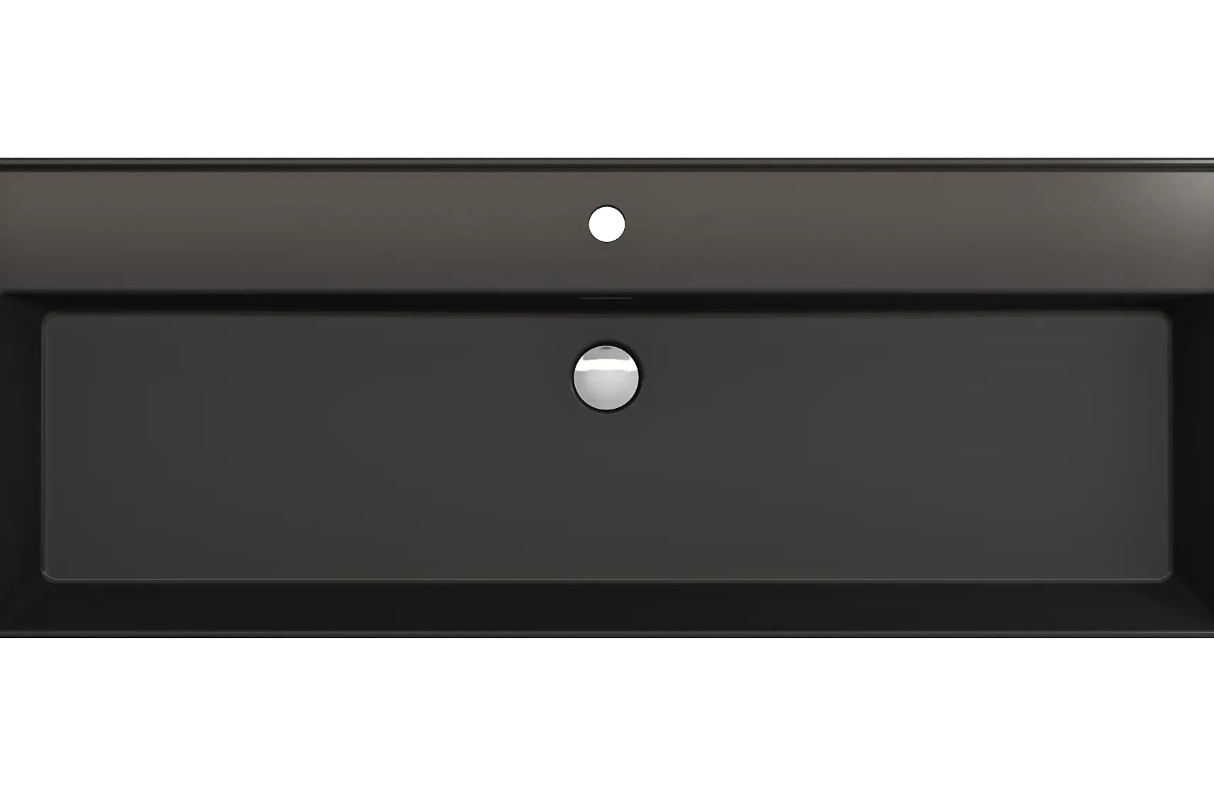 BOCCHI Milano 48" Rectangle Wallmount Fireclay Bathroom Sink, Matte Black, Single Faucet Hole, 1394-004-0126