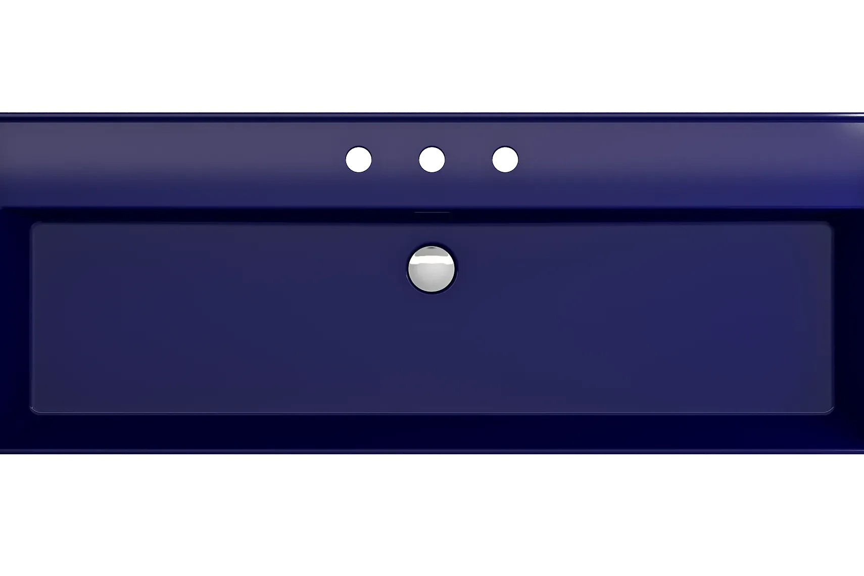 BOCCHI Milano 48" Rectangle Wallmount Fireclay Bathroom Sink, Sapphire Blue, 3 Faucet Hole, 1394-010-0127