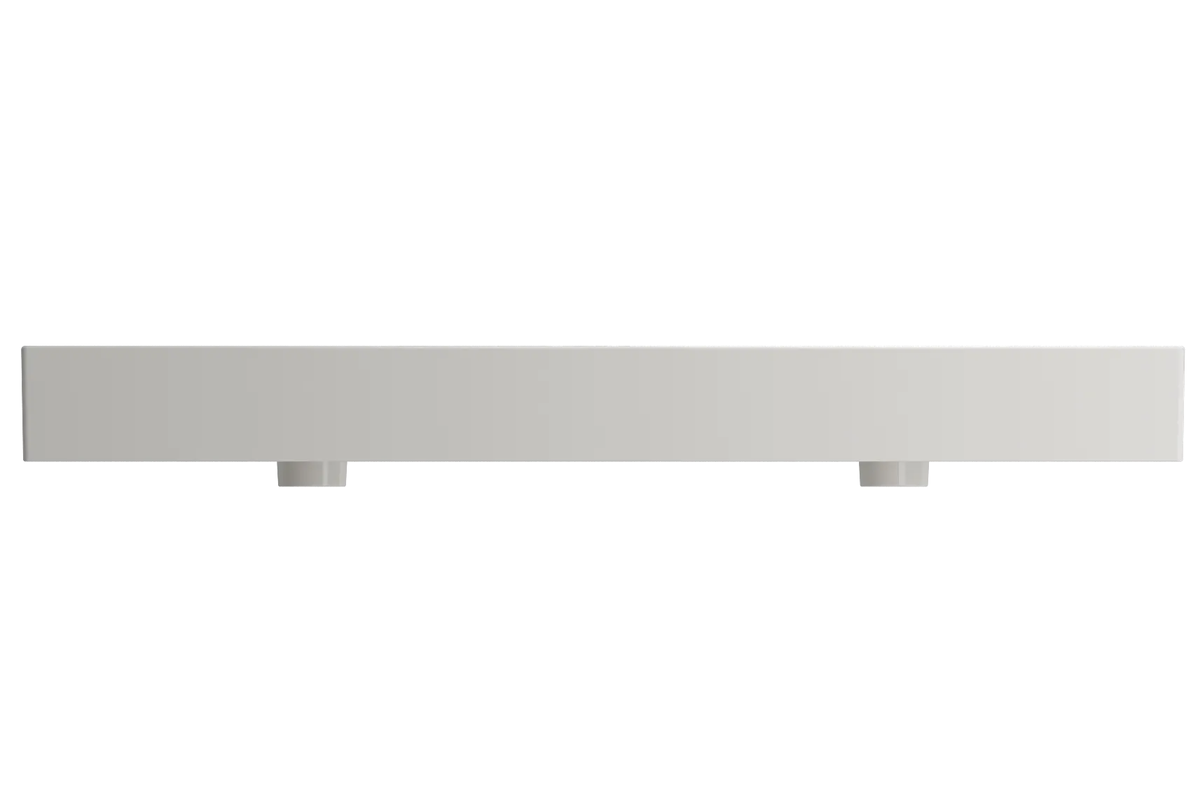 BOCCHI Milano 48" Rectangle Wallmount Fireclay Bathroom Sink, Double Basin, Biscuit, Single Faucet Hole, 1393-014-0132