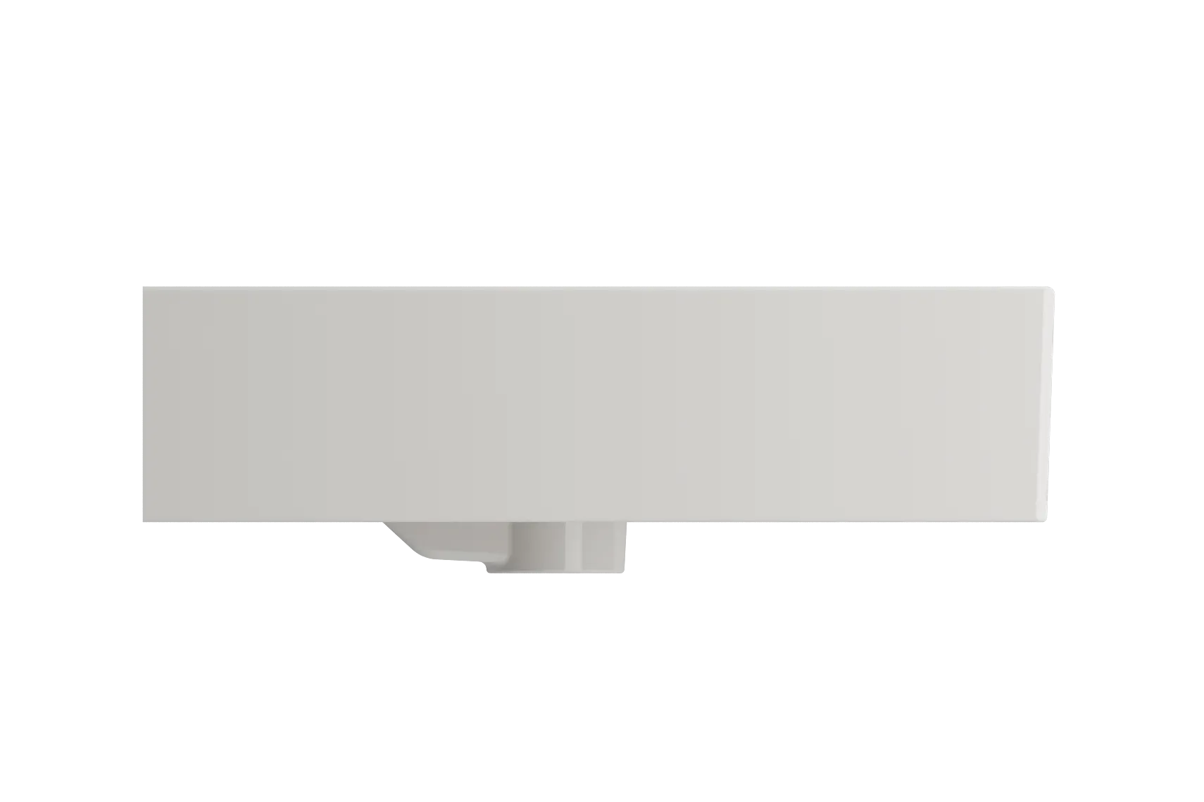 BOCCHI Milano 48" Rectangle Wallmount Fireclay Bathroom Sink, Double Basin, Biscuit, Single Faucet Hole, 1393-014-0132