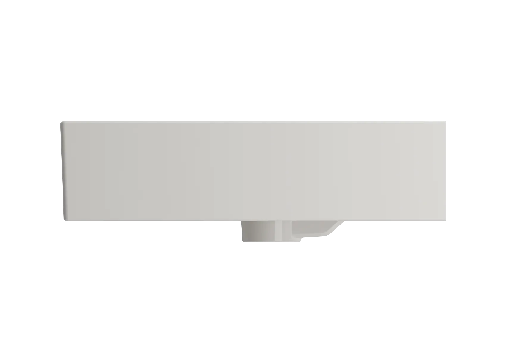 BOCCHI Milano 48" Rectangle Wallmount Fireclay Bathroom Sink, Double Basin, Biscuit, Single Faucet Hole, 1393-014-0132