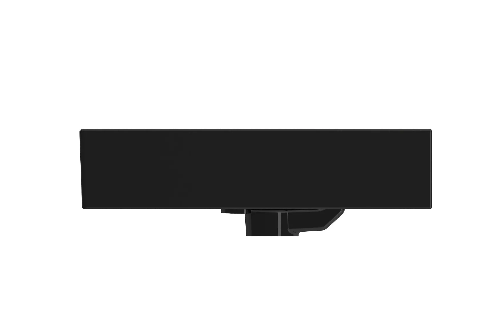 BOCCHI Milano 24" Rectangle Wallmount Fireclay Bathroom Sink, Black, 3 Faucet Hole, 1376-005-0127