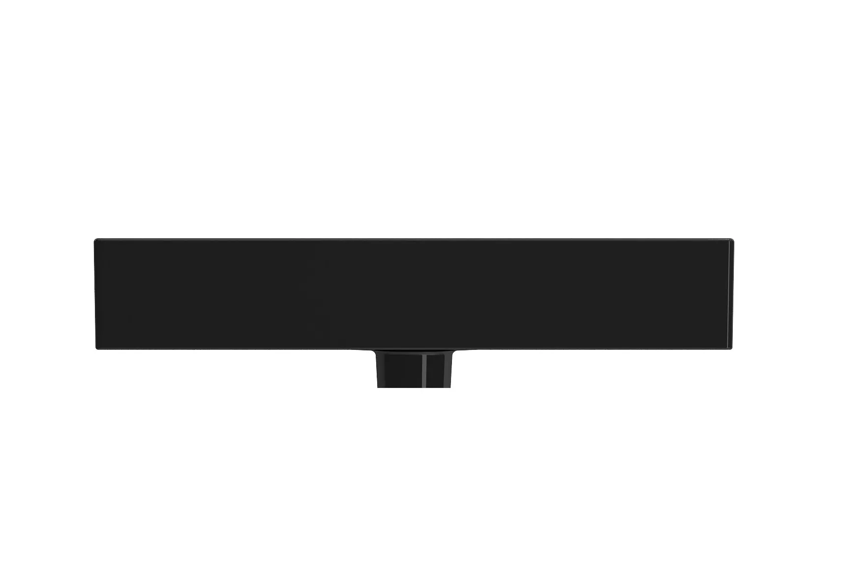BOCCHI Milano 24" Rectangle Wallmount Fireclay Bathroom Sink, Black, 3 Faucet Hole, 1376-005-0127