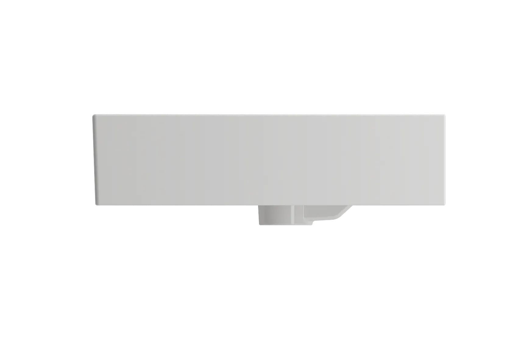 BOCCHI Milano 48" Rectangle Wallmount Fireclay Bathroom Sink, White, 3 Faucet Hole, 1394-001-0127