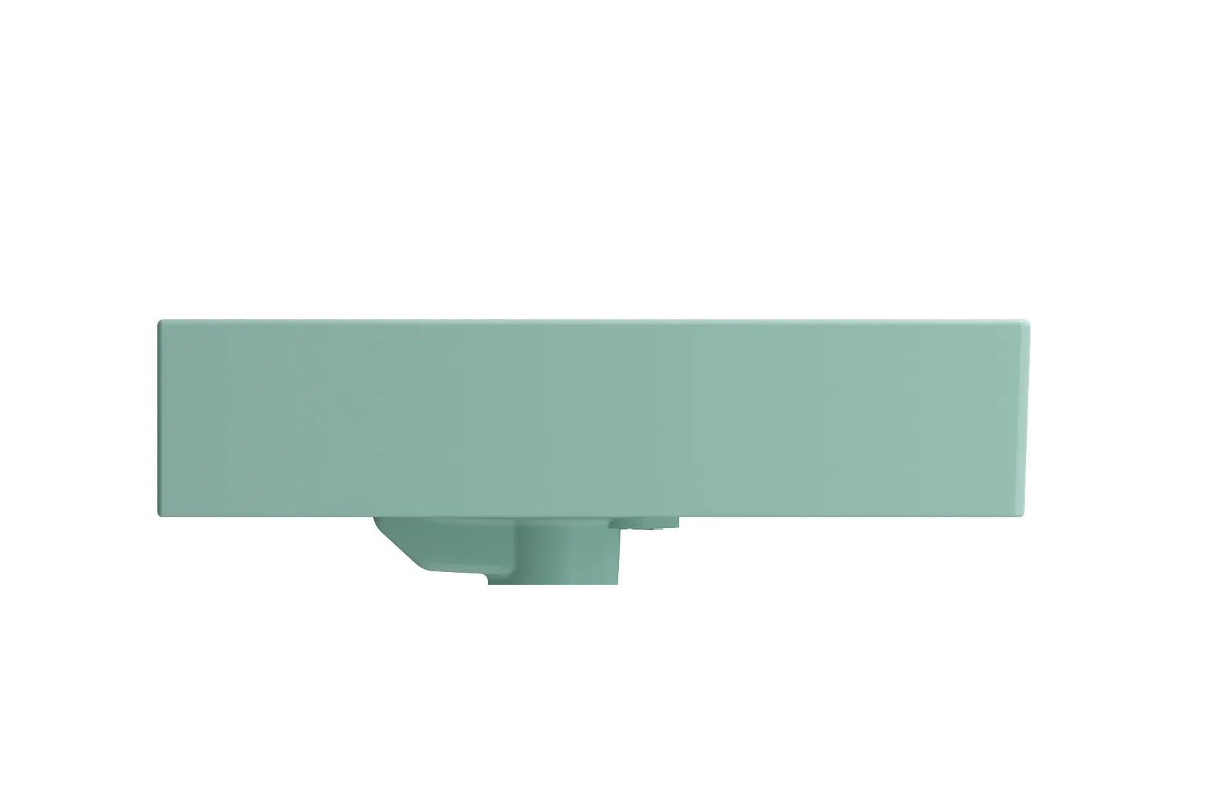 BOCCHI Milano 24" Rectangle Wallmount Fireclay Bathroom Sink, Matte Mint Green, 3 Faucet Hole, 1376-033-0127