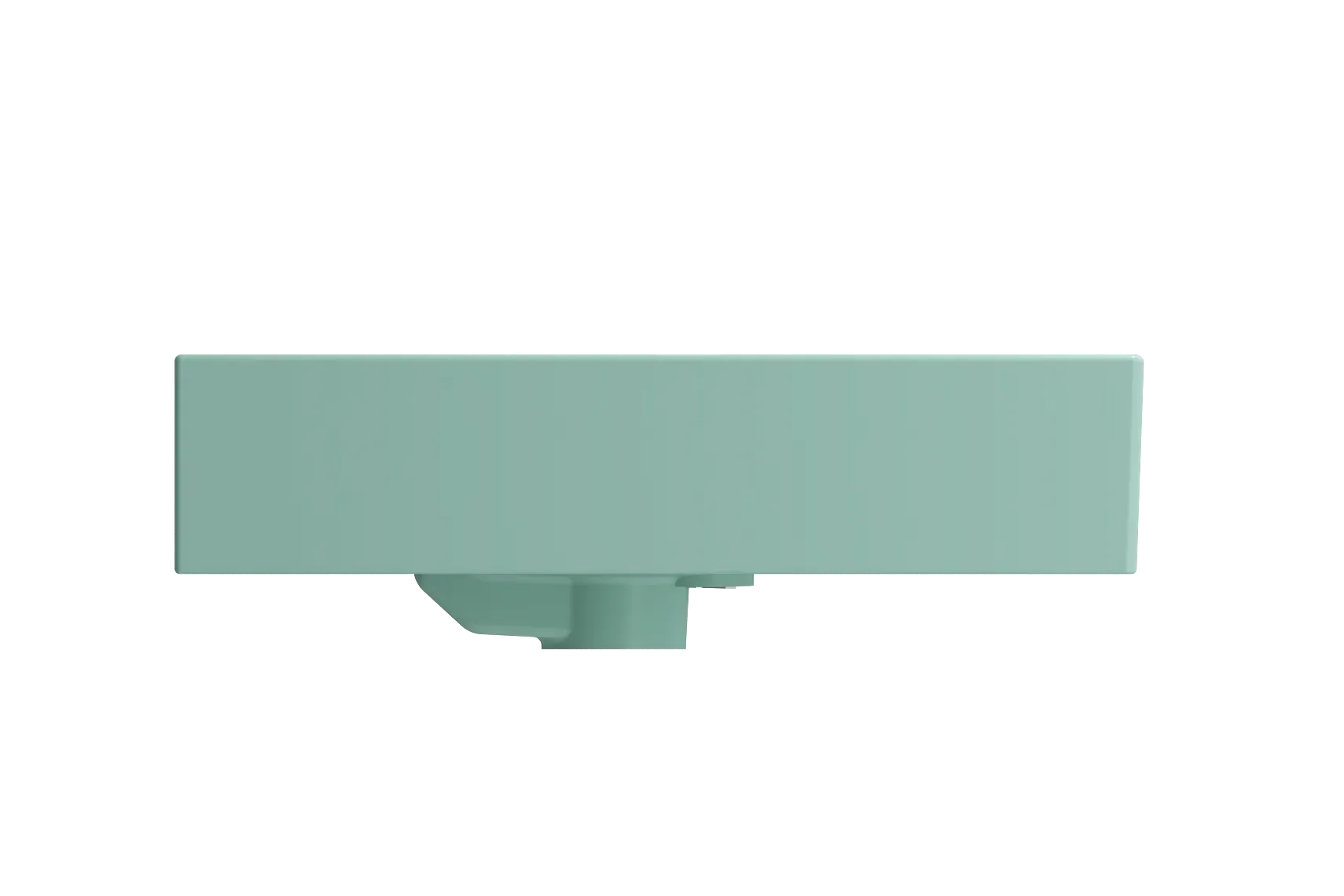 BOCCHI Milano 24" Rectangle Wallmount Fireclay Bathroom Sink, Matte Mint Green, 3 Faucet Hole, 1376-033-0127