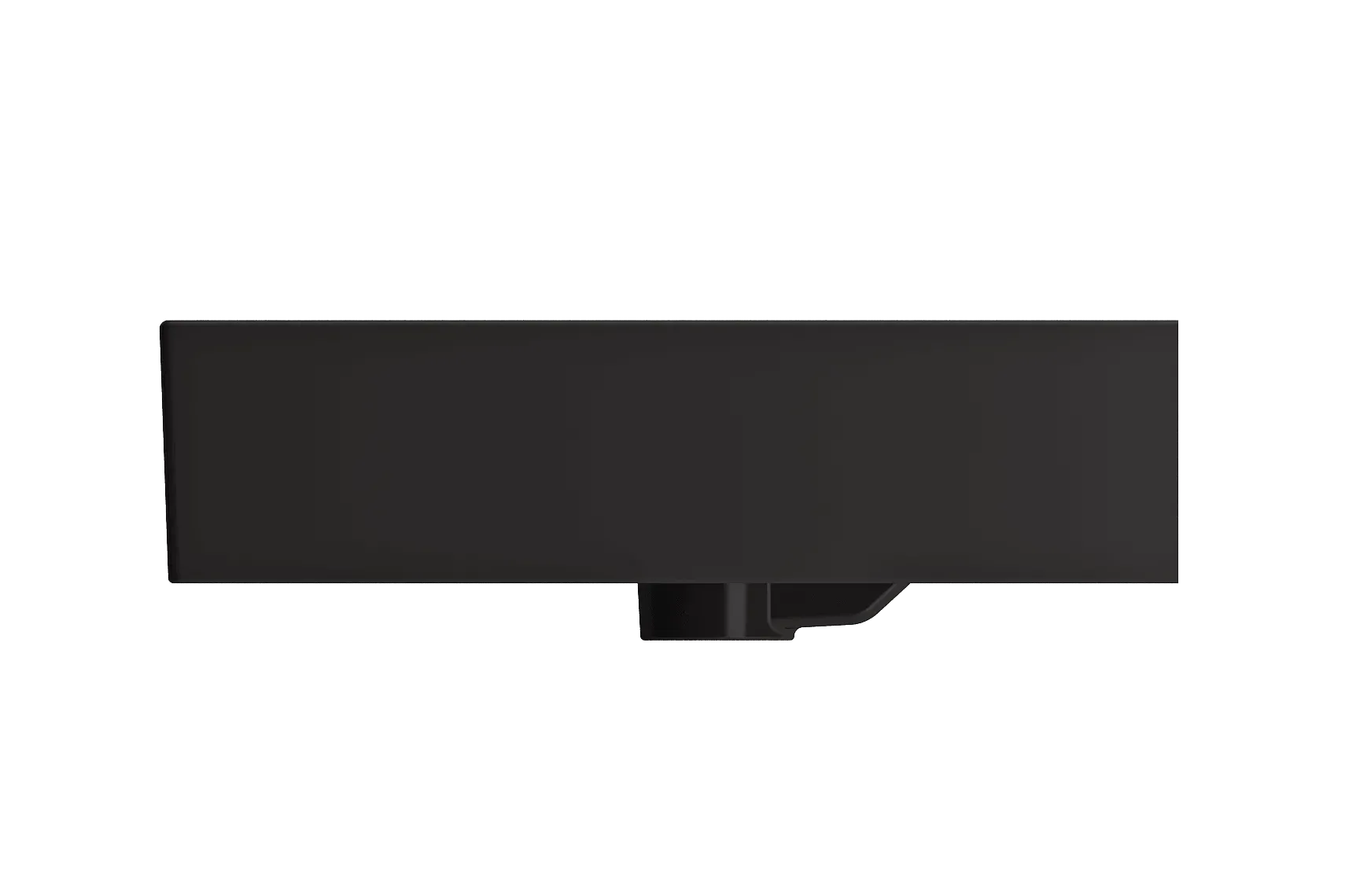BOCCHI Milano 48" Rectangle Wallmount Fireclay Bathroom Sink, Double Basin, Matte Black, Single Faucet Hole, 1393-004-0132