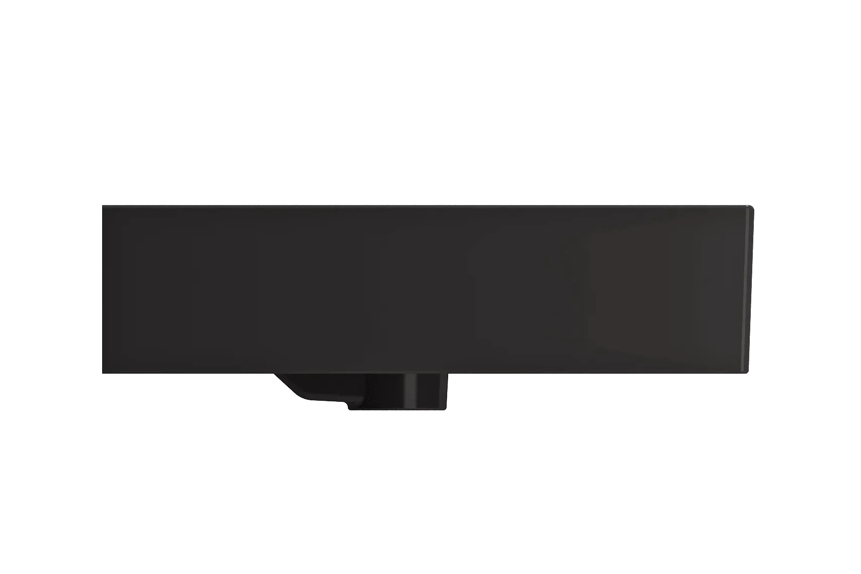 BOCCHI Milano 48" Rectangle Wallmount Fireclay Bathroom Sink, Double Basin, Matte Black, Single Faucet Hole, 1393-004-0132