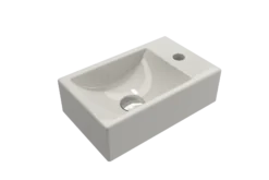 BOCCHI Milano Small 15" Rectangle Wallmount Fireclay Bathroom Sink, Biscuit, Single Faucet Hole, 1419-014-0126