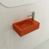 BOCCHI Milano Small 15" Rectangle Wallmount Fireclay Bathroom Sink, Orange, Single Faucet Hole, 1419-012-0126