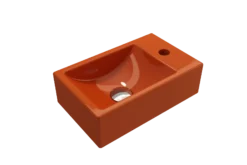 BOCCHI Milano Small 15" Rectangle Wallmount Fireclay Bathroom Sink, Orange, Single Faucet Hole, 1419-012-0126
