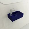 BOCCHI Milano Small 15" Rectangle Wallmount Fireclay Bathroom Sink, Sapphire Blue, Single Faucet Hole, 1418-010-0126