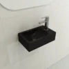 BOCCHI Milano Small 15" Rectangle Wallmount Fireclay Bathroom Sink, Matte Black, Single Faucet Hole, 1419-004-0126