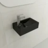 BOCCHI Milano Small 15" Rectangle Wallmount Fireclay Bathroom Sink, Black, Single Faucet Hole, 1418-005-0126