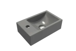 BOCCHI Milano Small 15" Rectangle Wallmount Fireclay Bathroom Sink, Matte Gray, Single Faucet Hole, 1418-006-0126