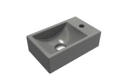 BOCCHI Milano Small 15" Rectangle Wallmount Fireclay Bathroom Sink, Matte Gray, Single Faucet Hole, 1419-006-0126