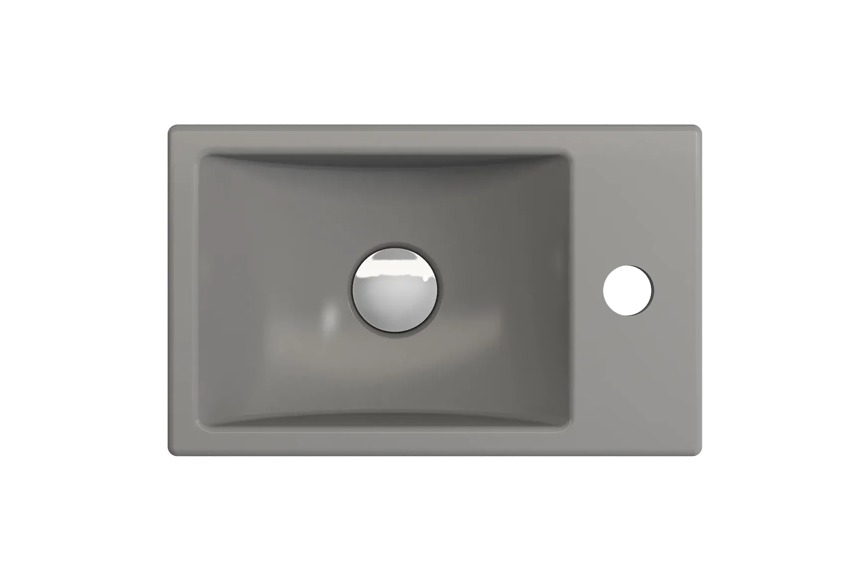 BOCCHI Milano Small 15" Rectangle Wallmount Fireclay Bathroom Sink, Matte Gray, Single Faucet Hole, 1419-006-0126